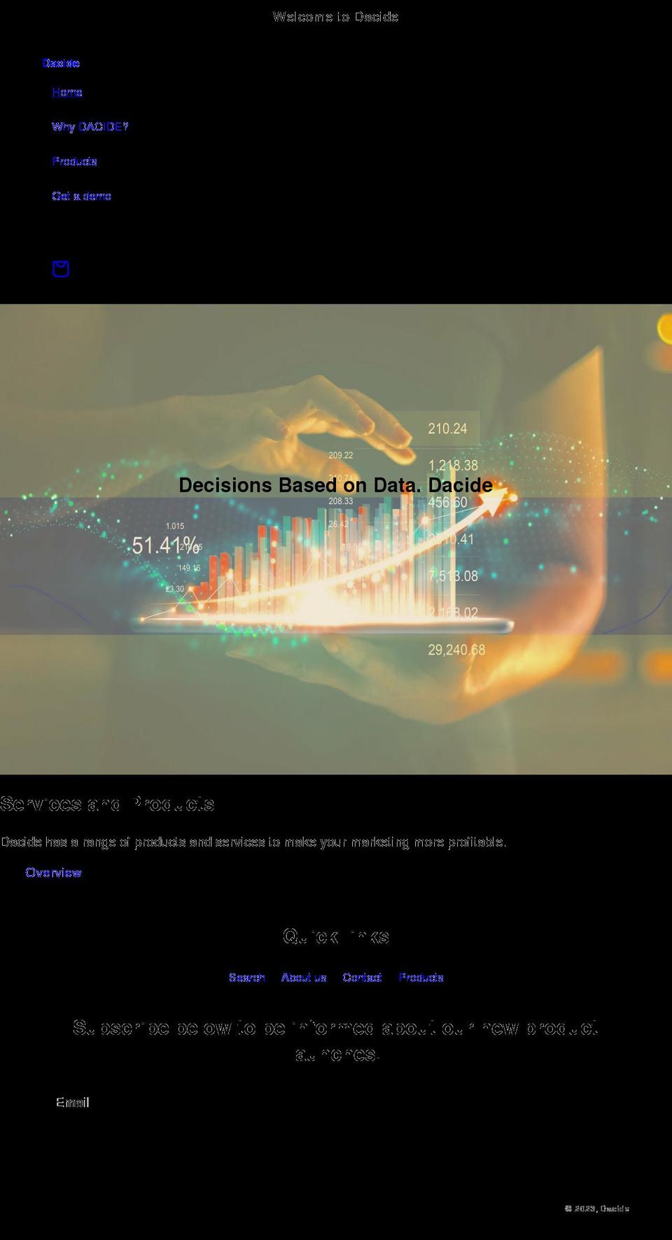dacide.com shopify website screenshot