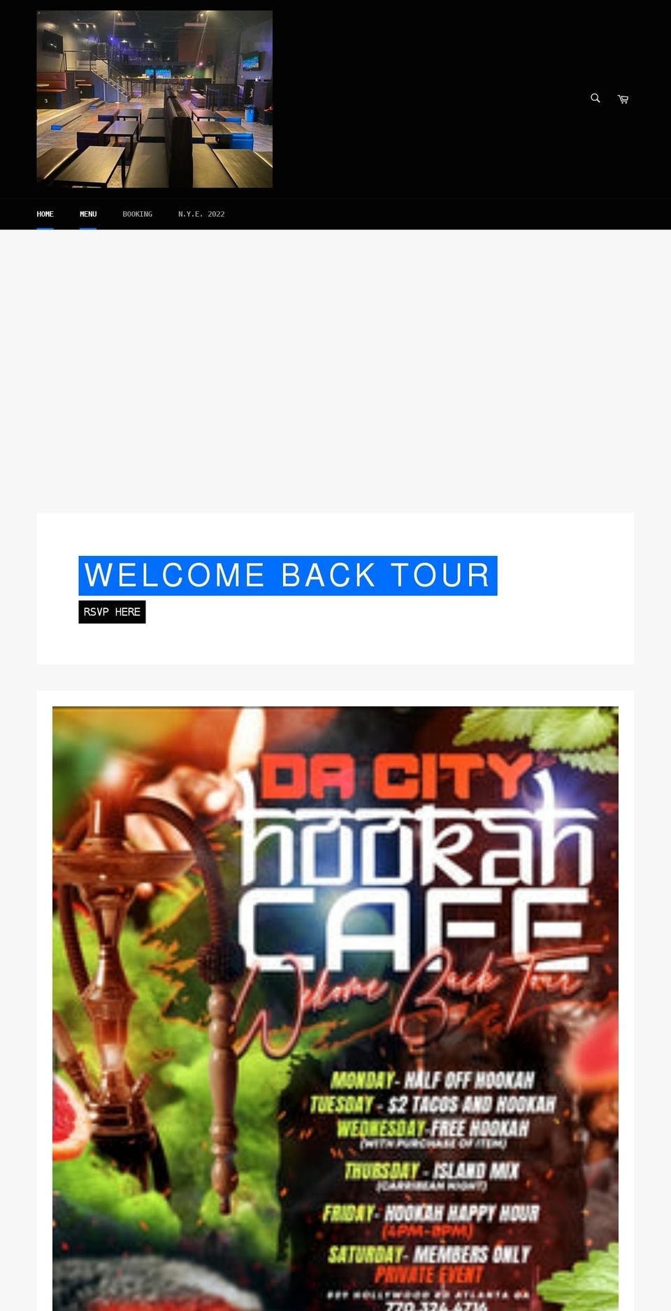 dacityhookahcafe.com shopify website screenshot