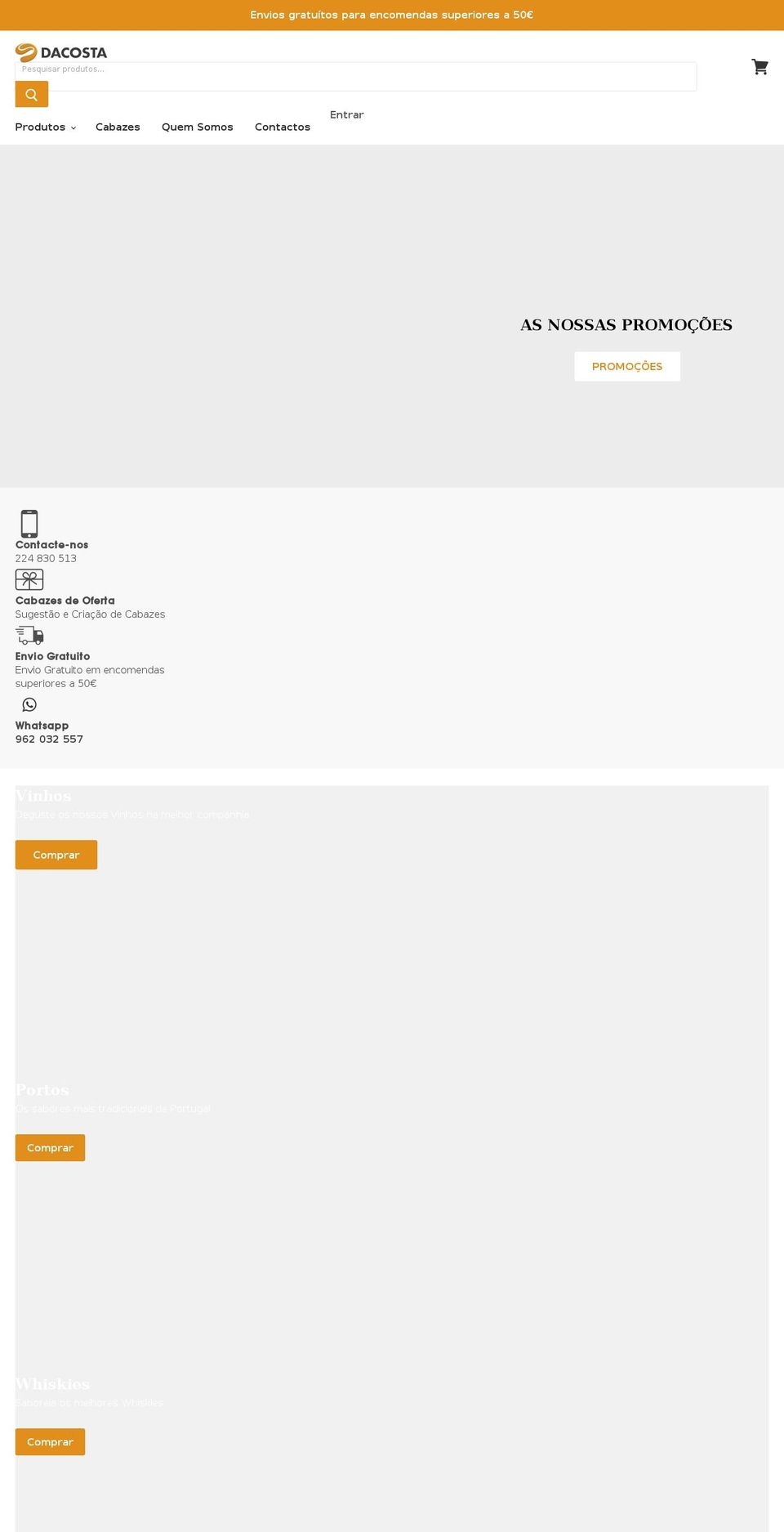 dacosta.com.pt shopify website screenshot