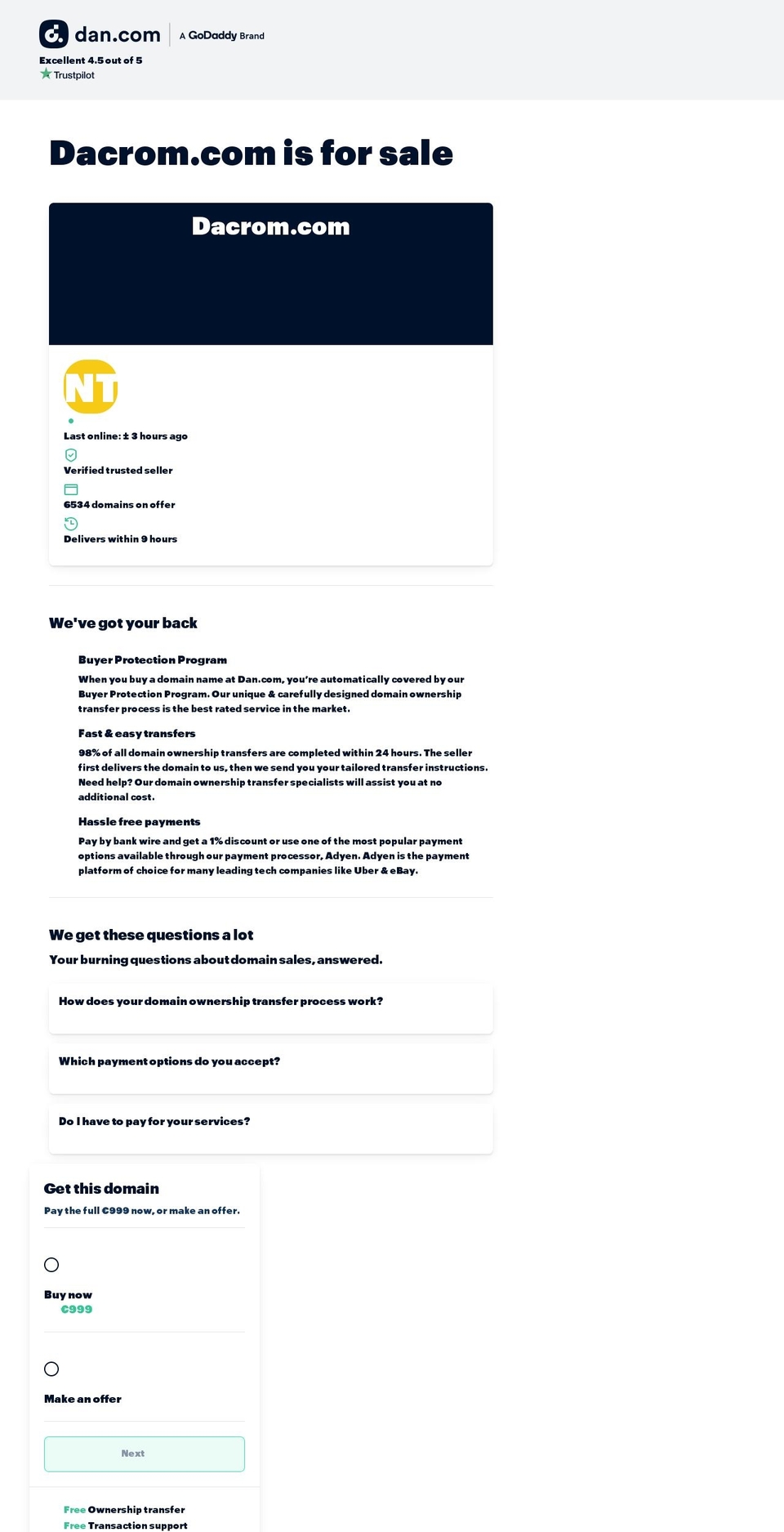 dacrom.com — Shopify storefront screenshot