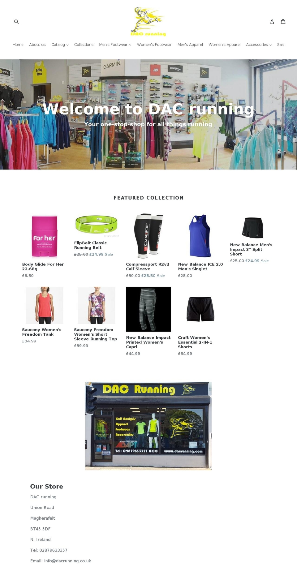 dacrunning.com — Shopify storefront screenshot