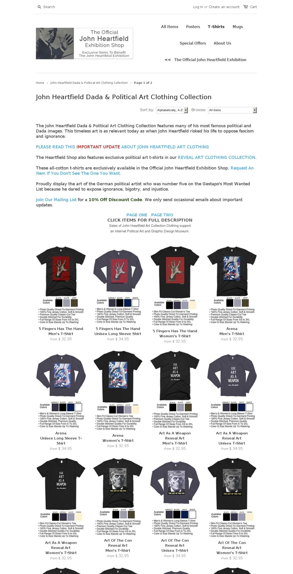 dada-heartfield.com shopify website screenshot
