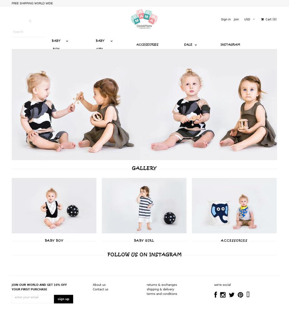 dadaandmama.com — Shopify storefront screenshot