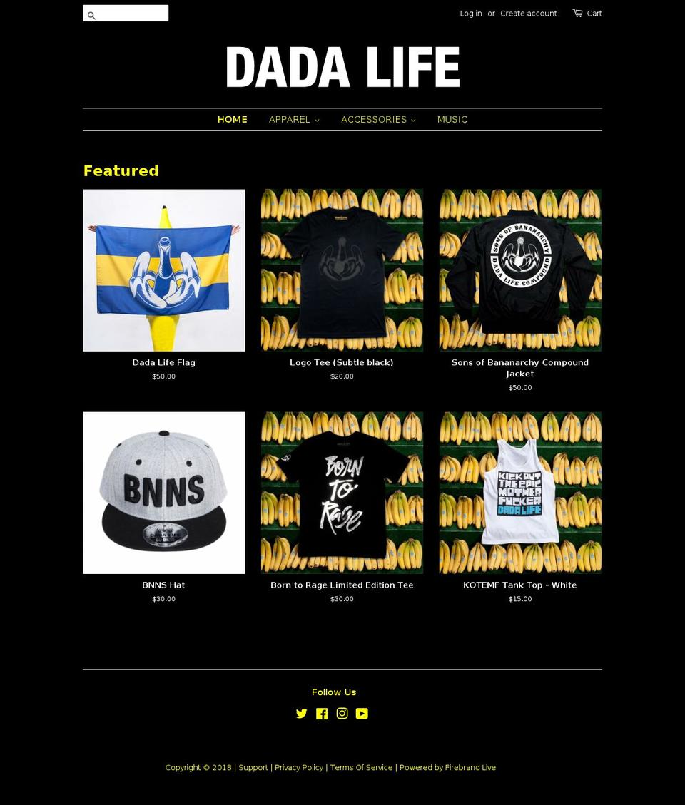 dadalifemerch.com shopify website screenshot