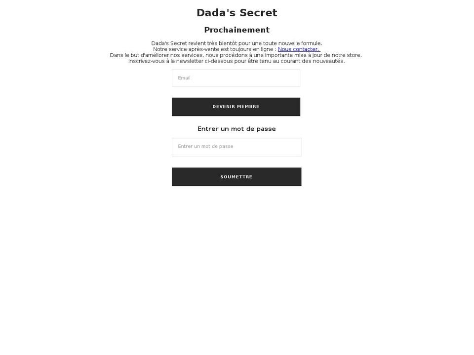 Handy Shopify theme site example dadassecret.com