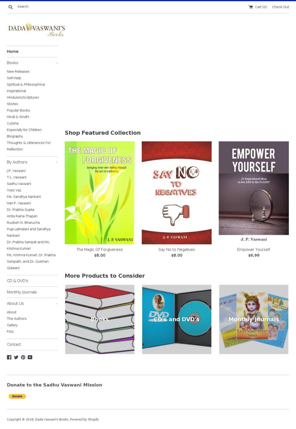 dadavaswanisbooks.com shopify website screenshot