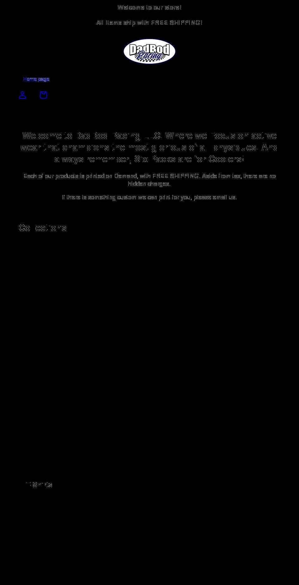 dadbodracing.net shopify website screenshot