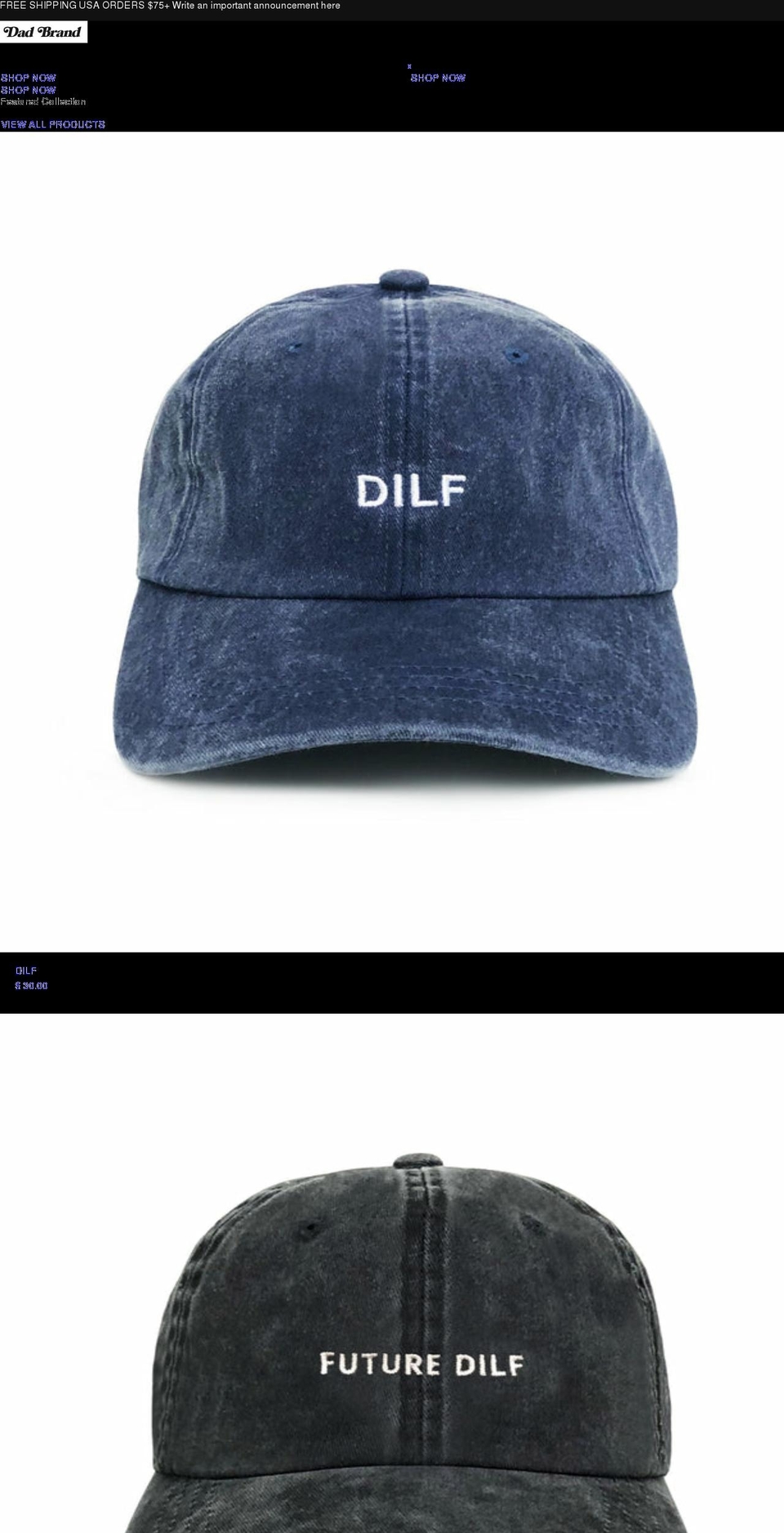 dadbrand.com shopify website screenshot