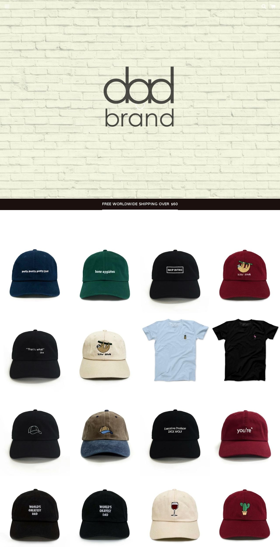 dadbrandclothing.com shopify website screenshot