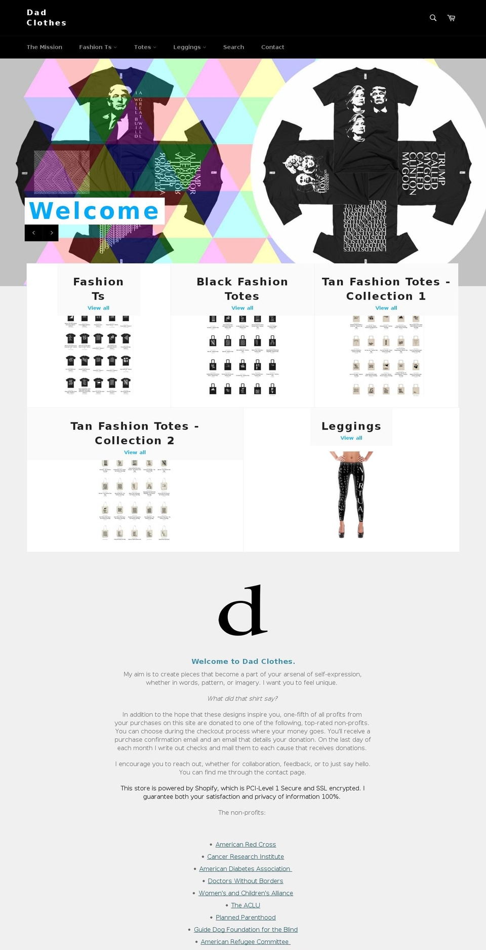 dadclothes.com shopify website screenshot