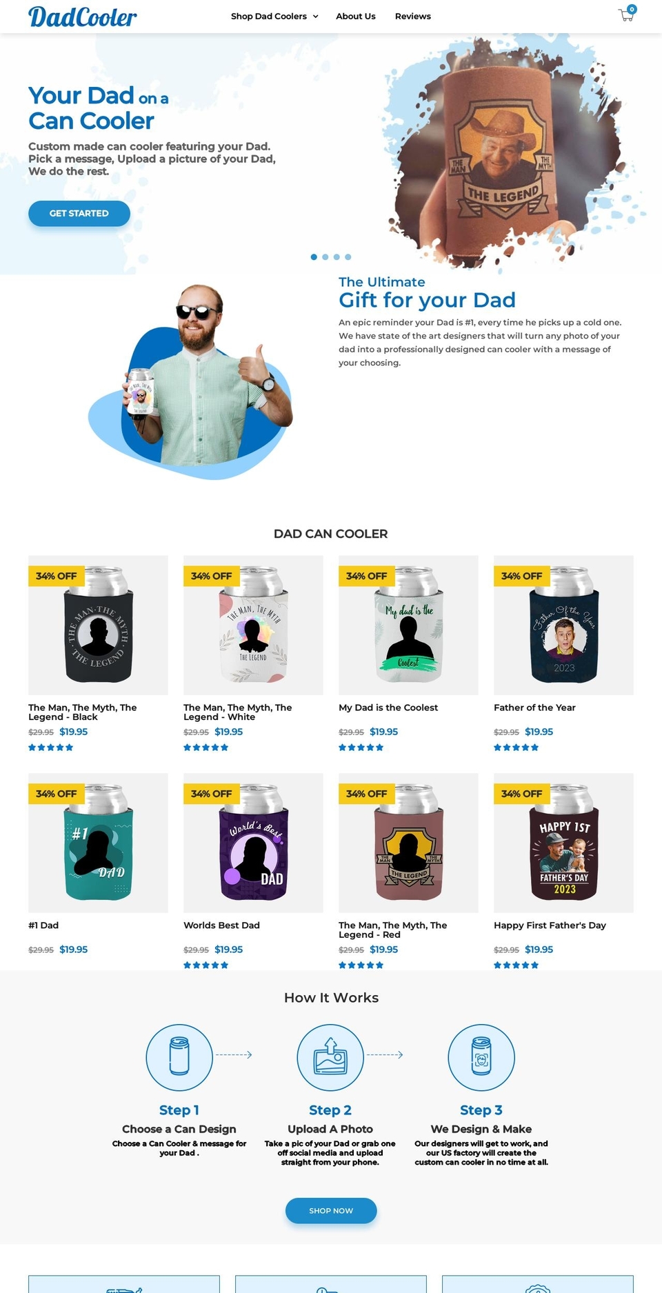 dadcooler.com shopify website screenshot