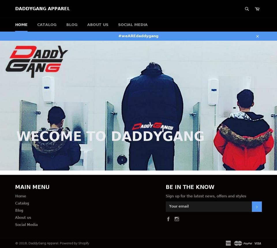 daddygangapparel.com — Shopify storefront screenshot
