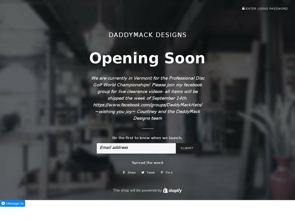 daddymackdesigns.com — Shopify storefront screenshot