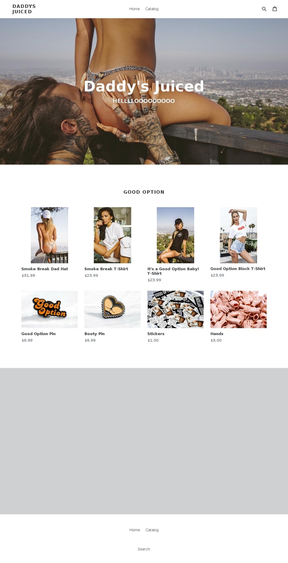 daddysjuiced.com — Shopify storefront screenshot