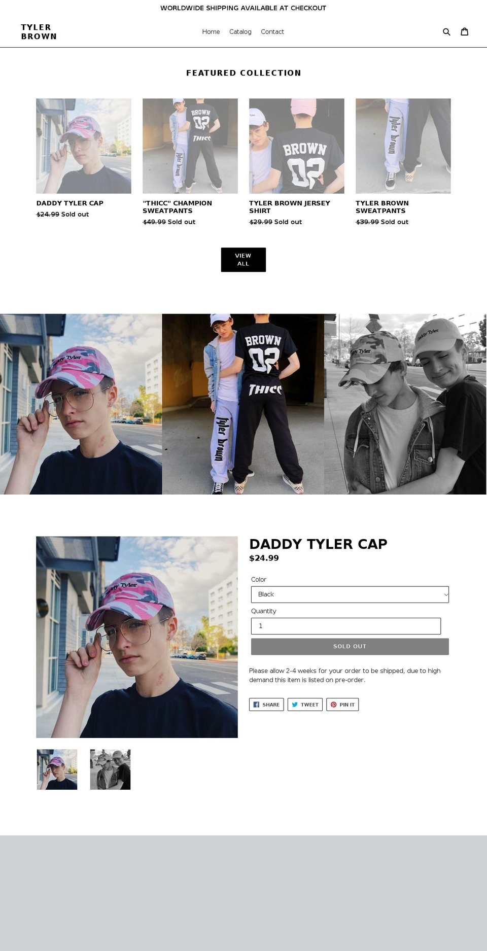 daddytyler.com — Shopify storefront screenshot