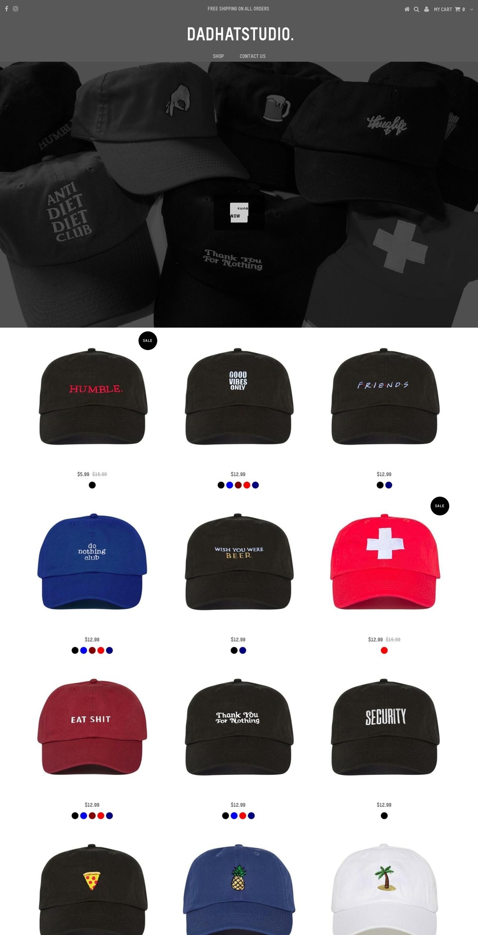testamnet Shopify theme site example dadhatstudio.com