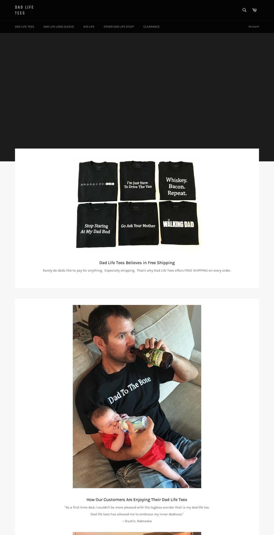 dadlifetees.com shopify website screenshot