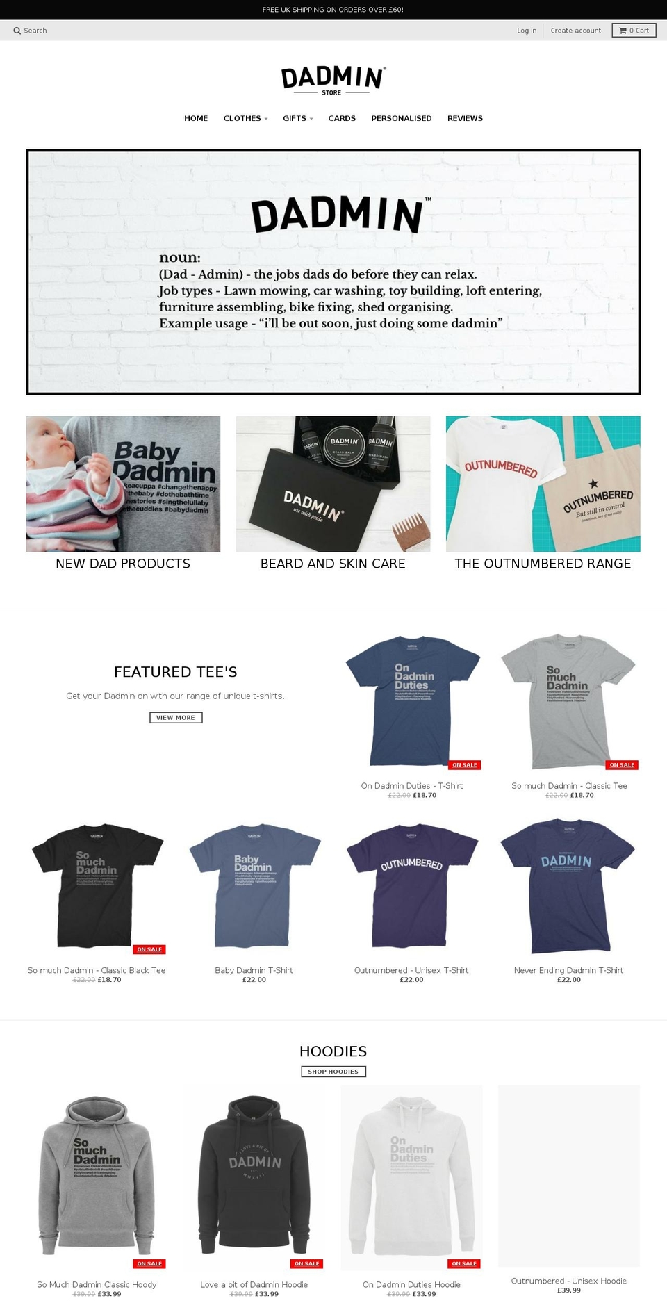 dadminstore.com shopify website screenshot