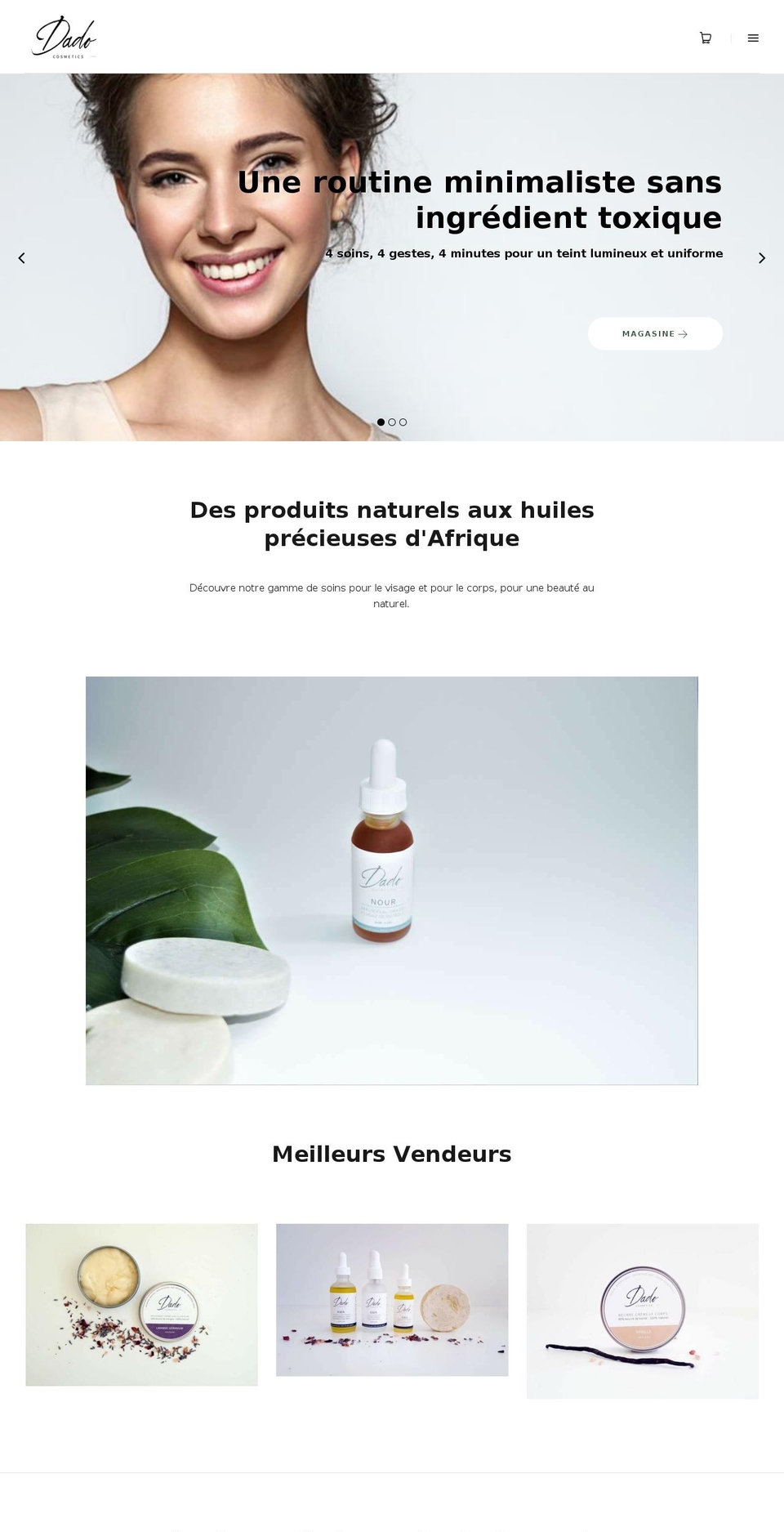 dadocosmetics.com shopify website screenshot