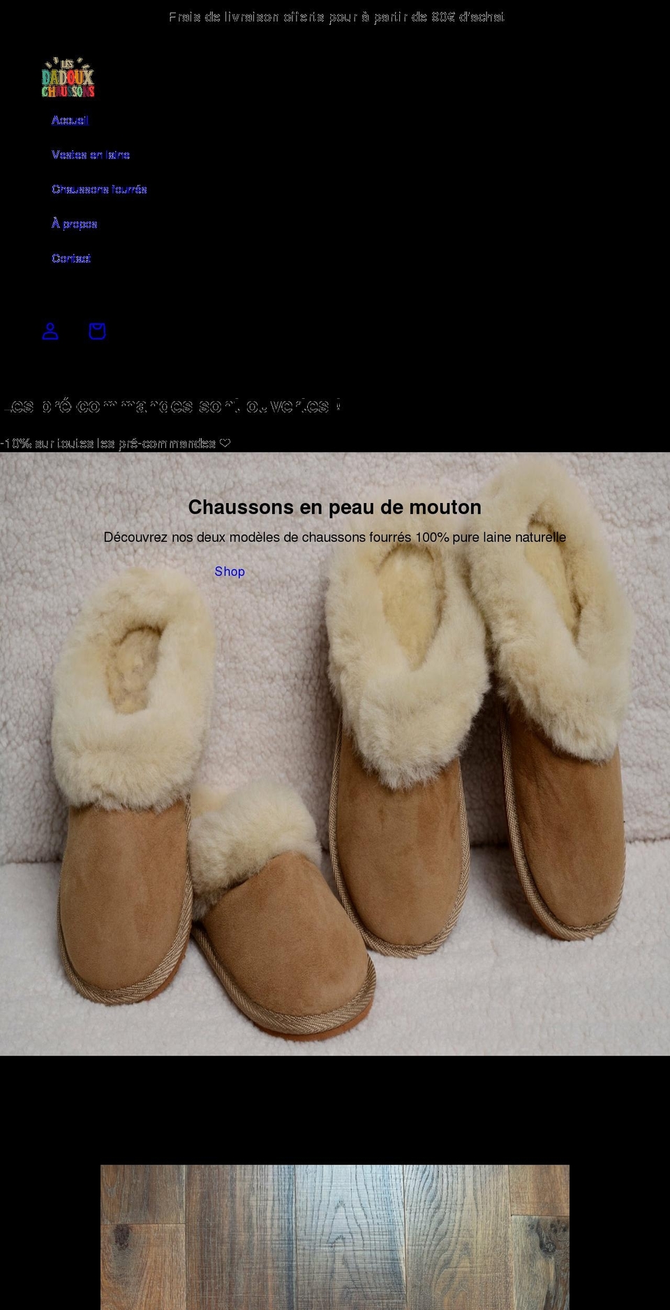 dadouxchaussons.com shopify website screenshot