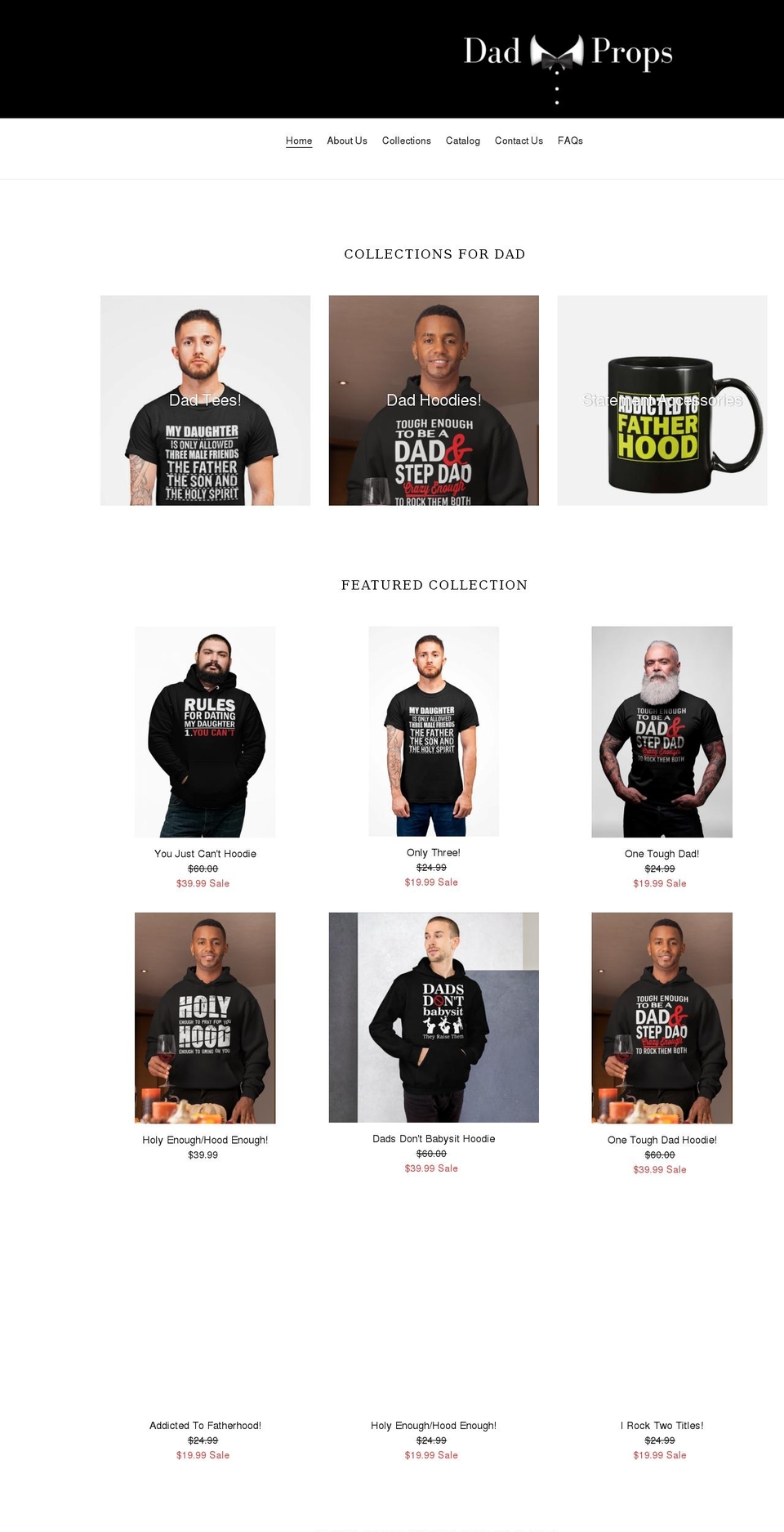 dadprops.com shopify website screenshot