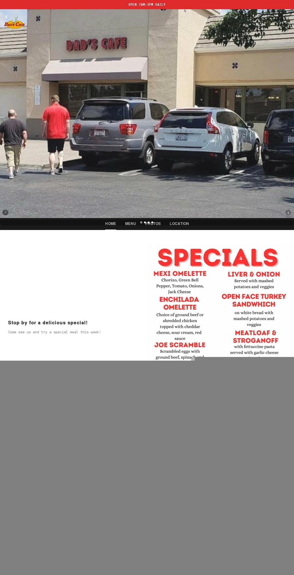 dadscafeeastbay.com shopify website screenshot