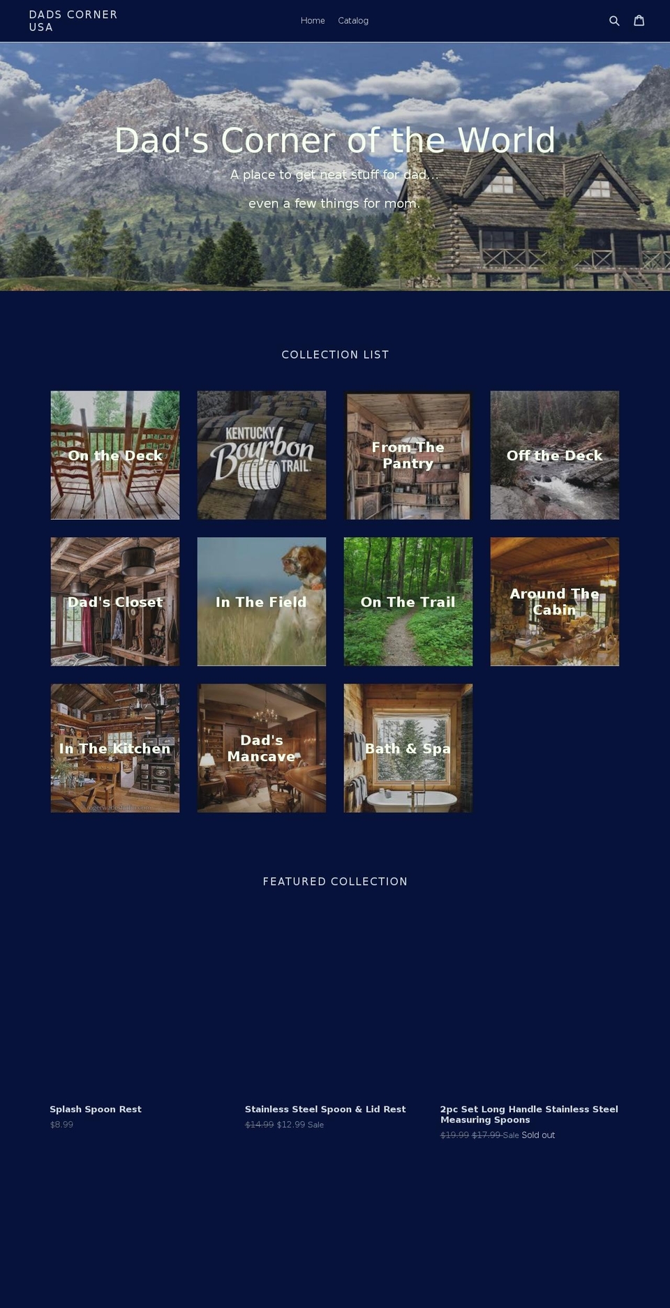 dadscornerusa.com shopify website screenshot