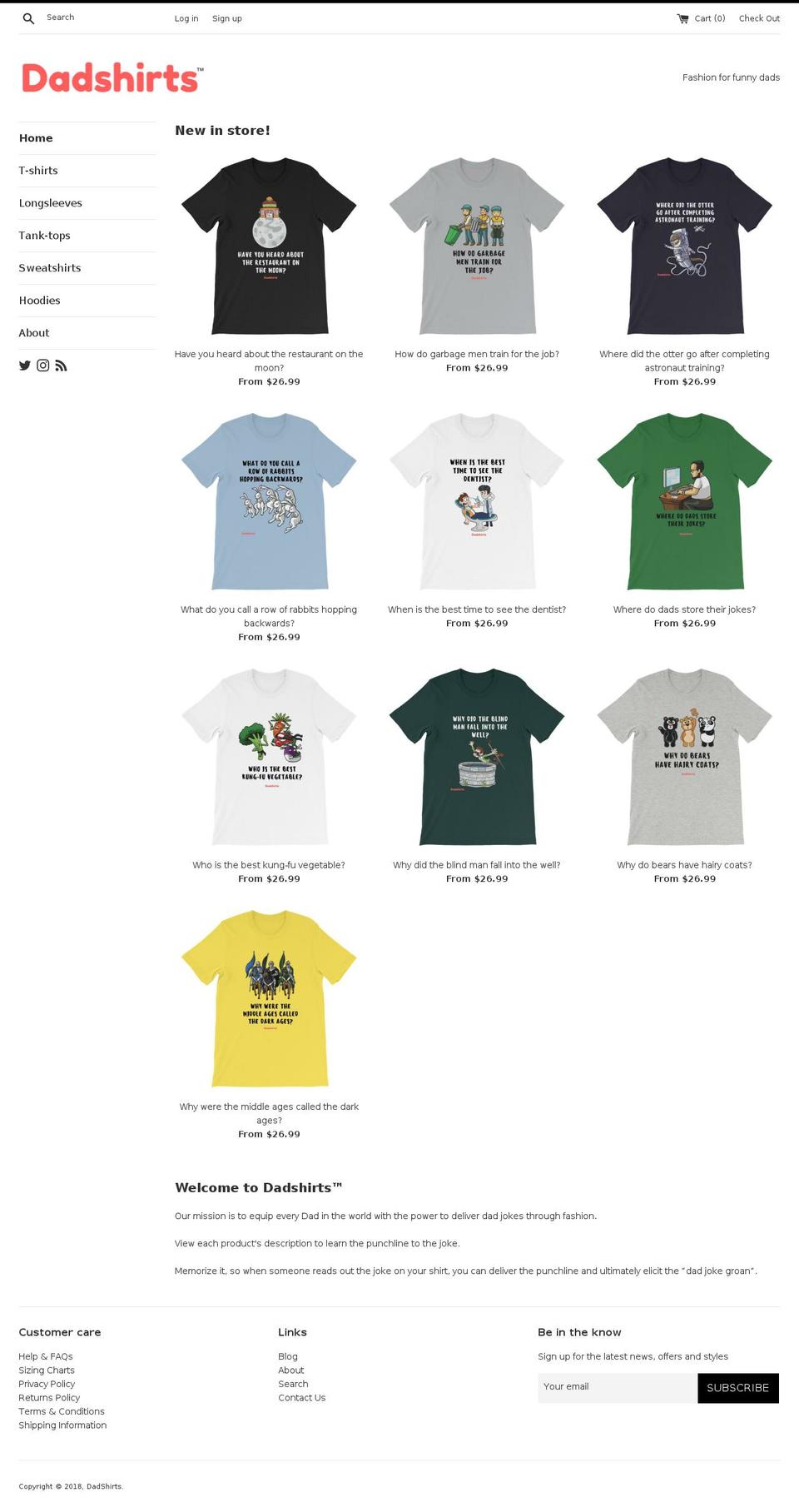 dadshirts.net shopify website screenshot