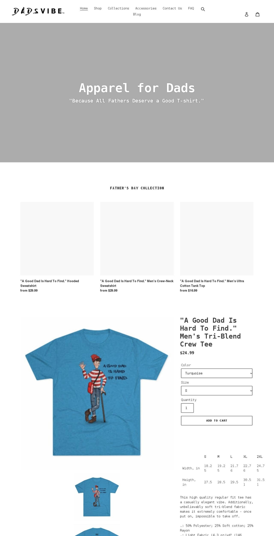 dadsvibe.com shopify website screenshot