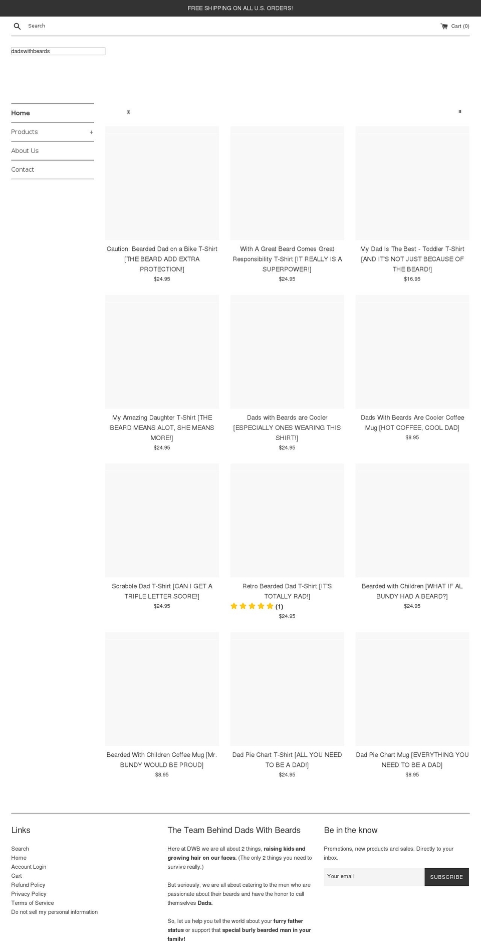 dadswithbeards.com shopify website screenshot