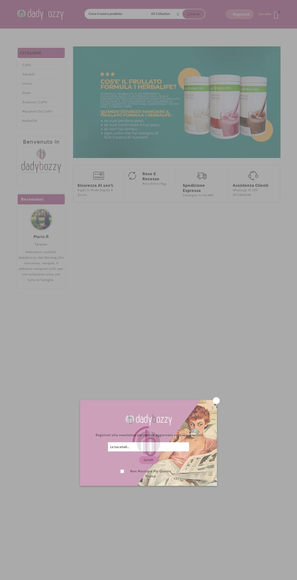 dadybozzy.it shopify website screenshot