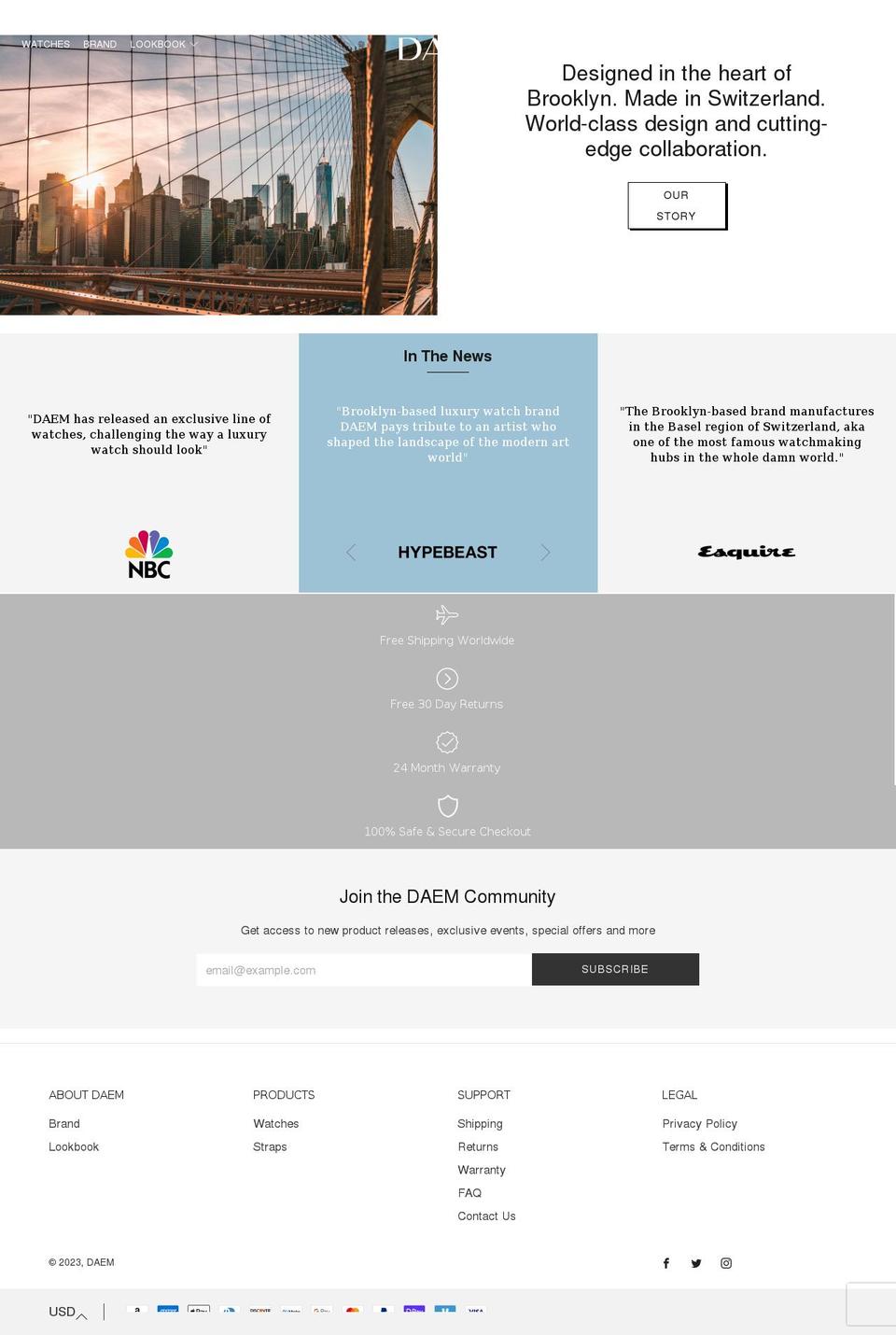 daemwatches.com shopify website screenshot