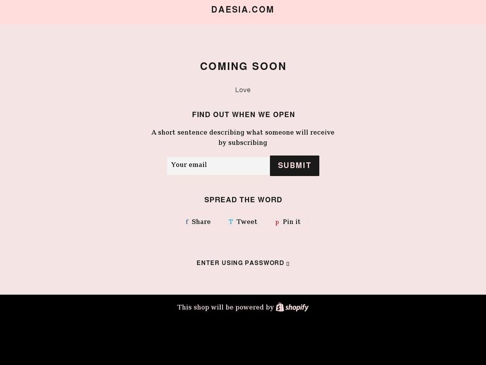 daesia.org shopify website screenshot
