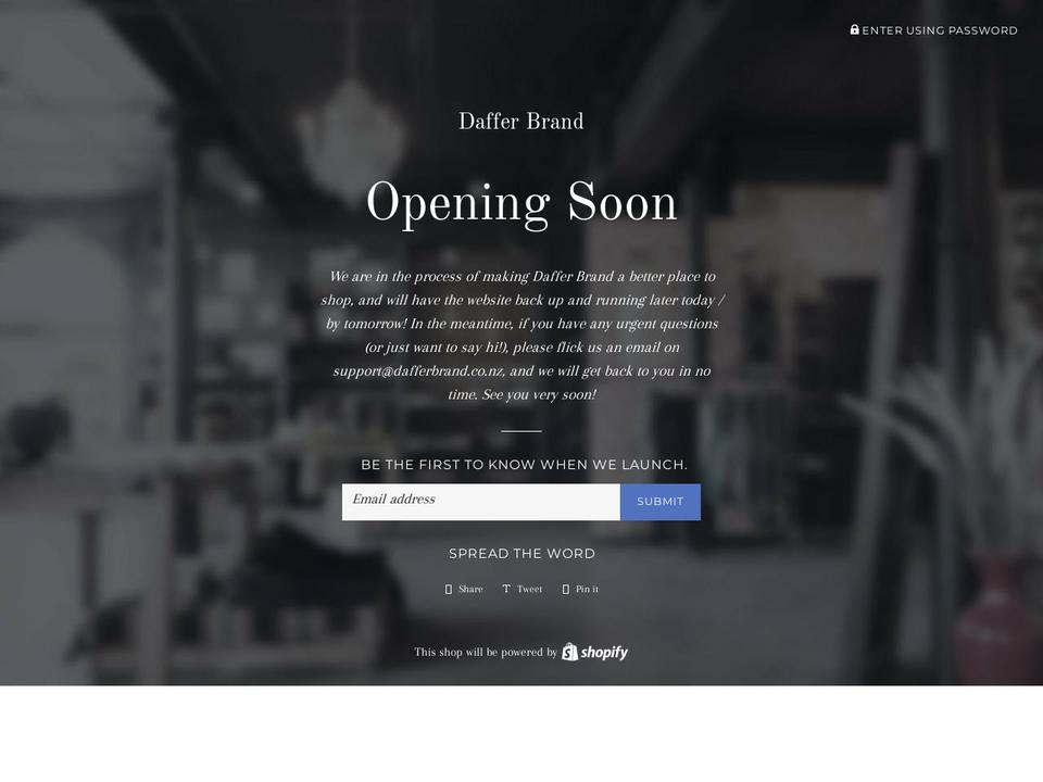 dafferbrand.co.nz shopify website screenshot