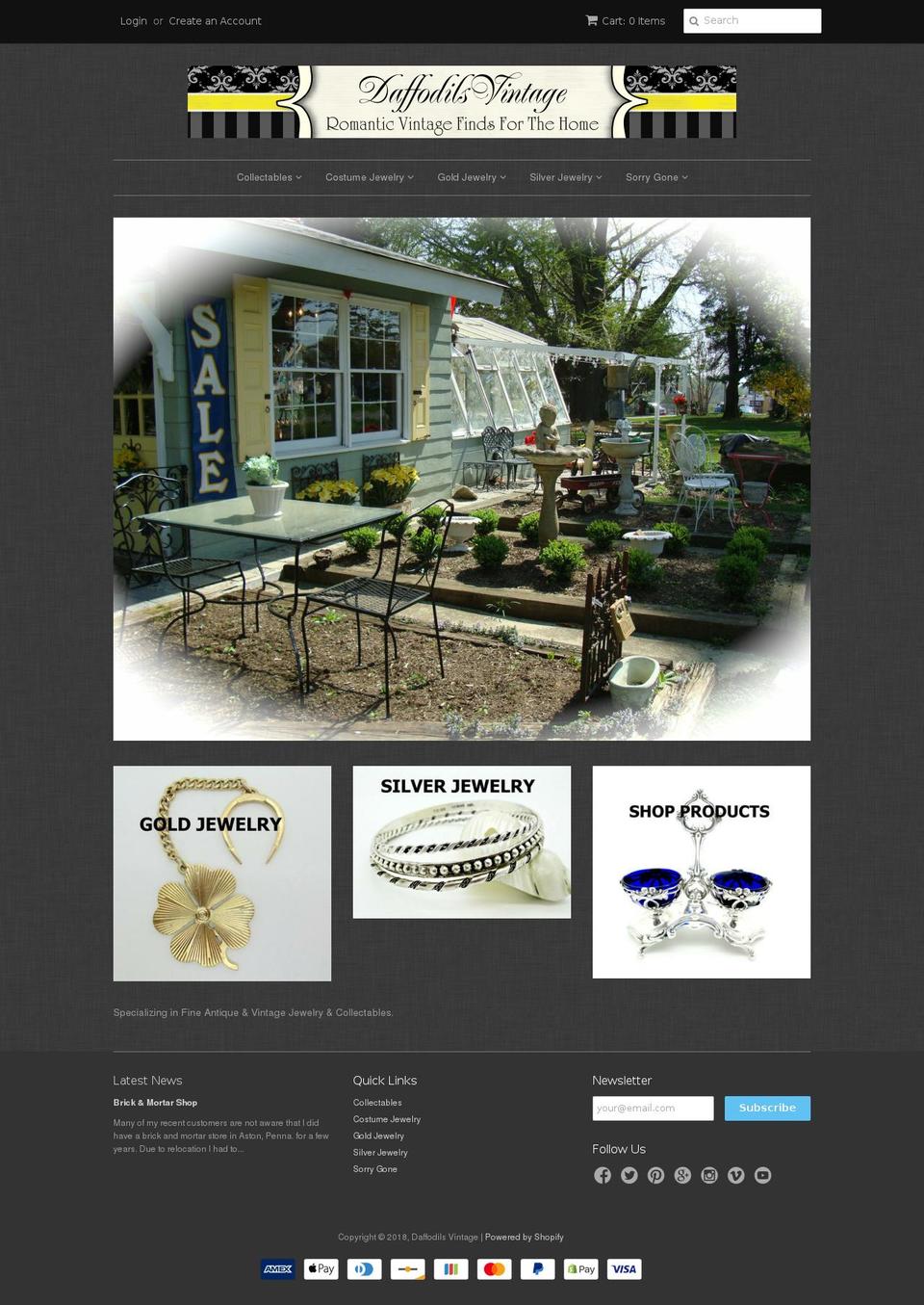 daffodilsvintage.com — Shopify storefront screenshot