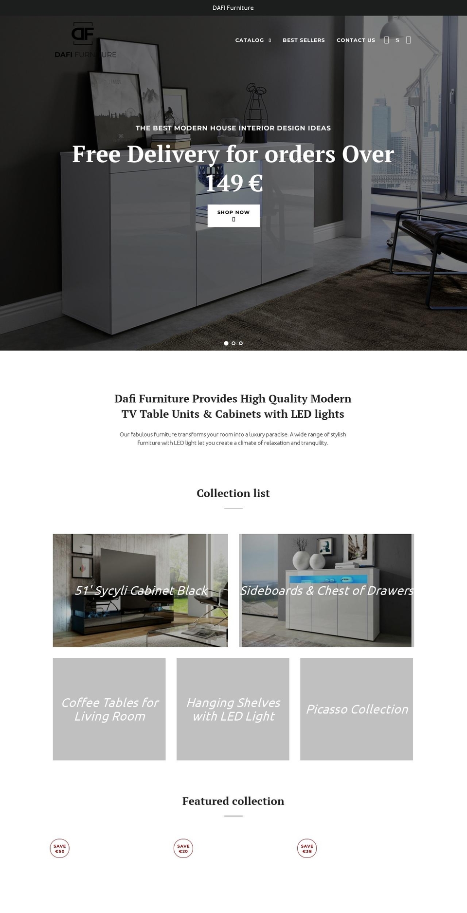 dafifurniture.com shopify website screenshot