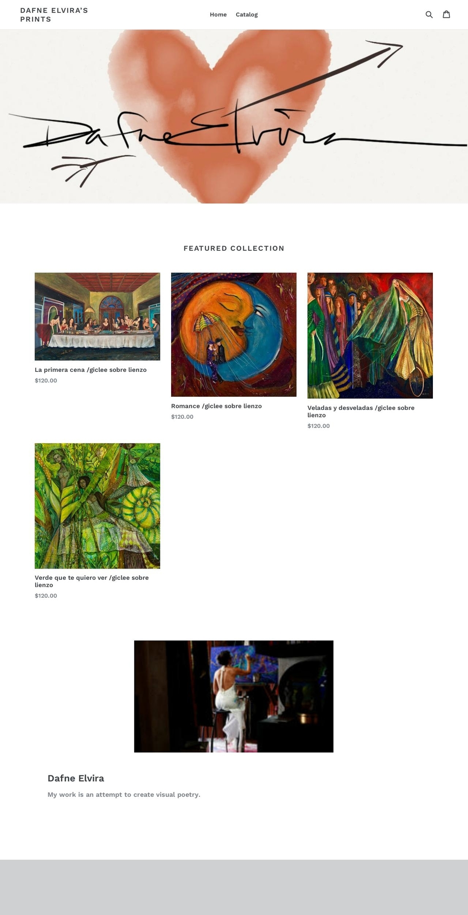 dafneelvira.com — Shopify storefront screenshot