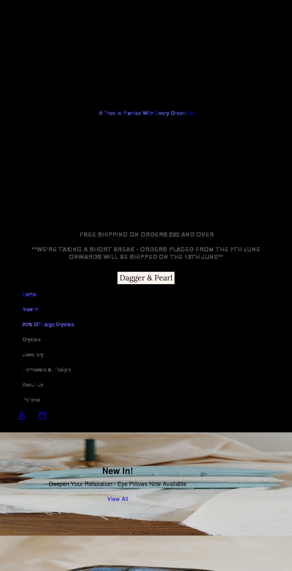 daggerandpearl.co.uk shopify website screenshot