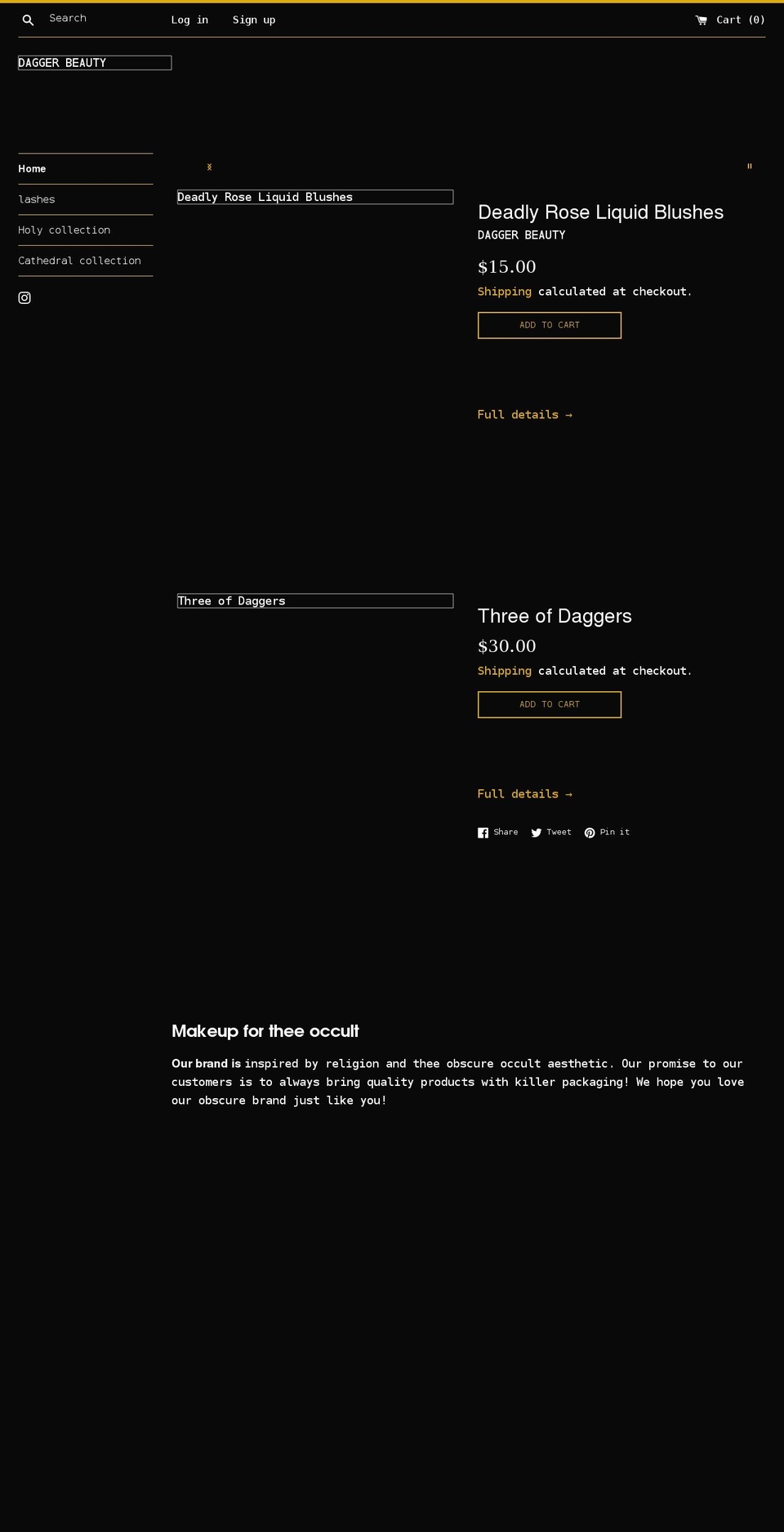 daggerbeauty.com shopify website screenshot