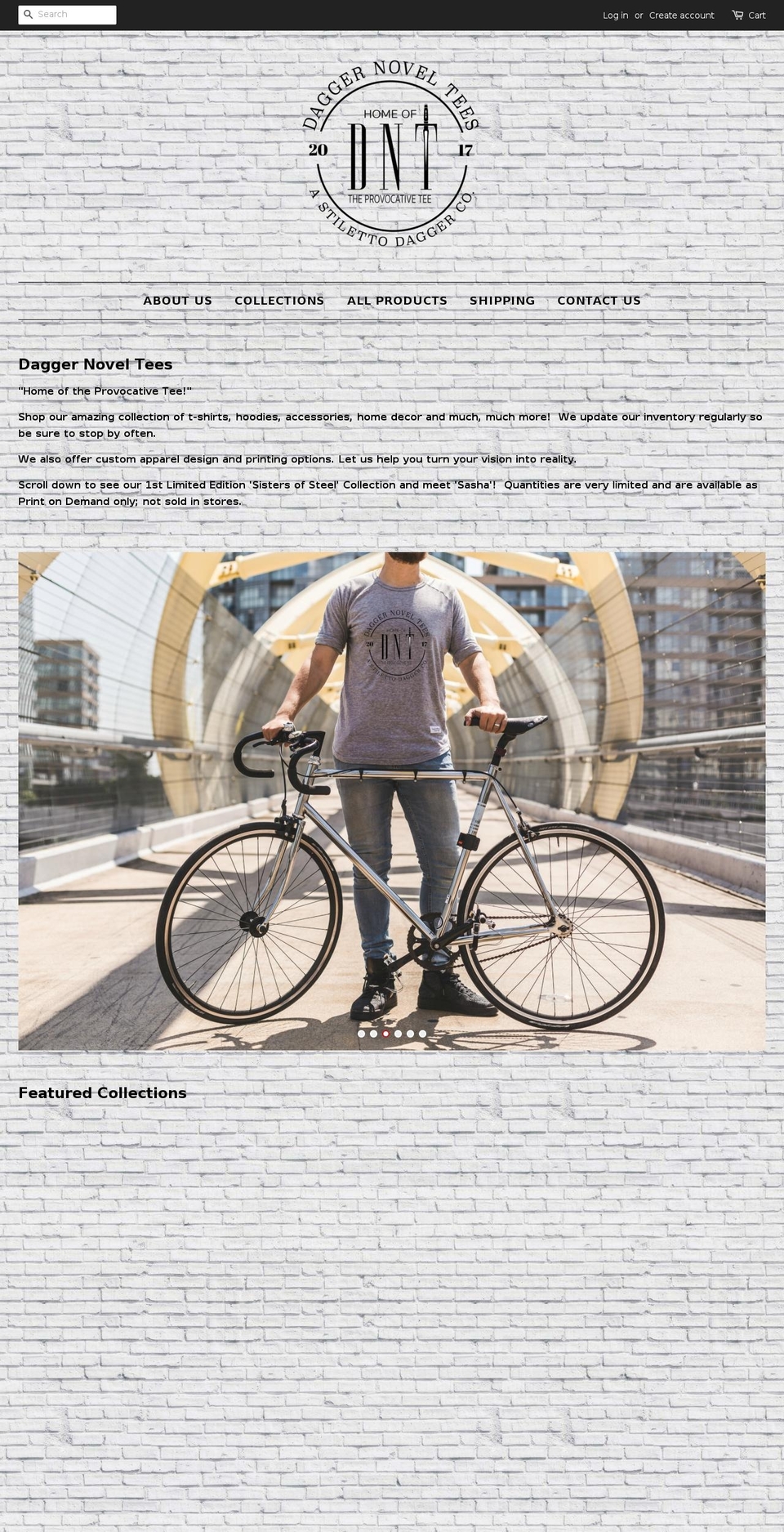 daggernoveltees.com — Shopify storefront screenshot