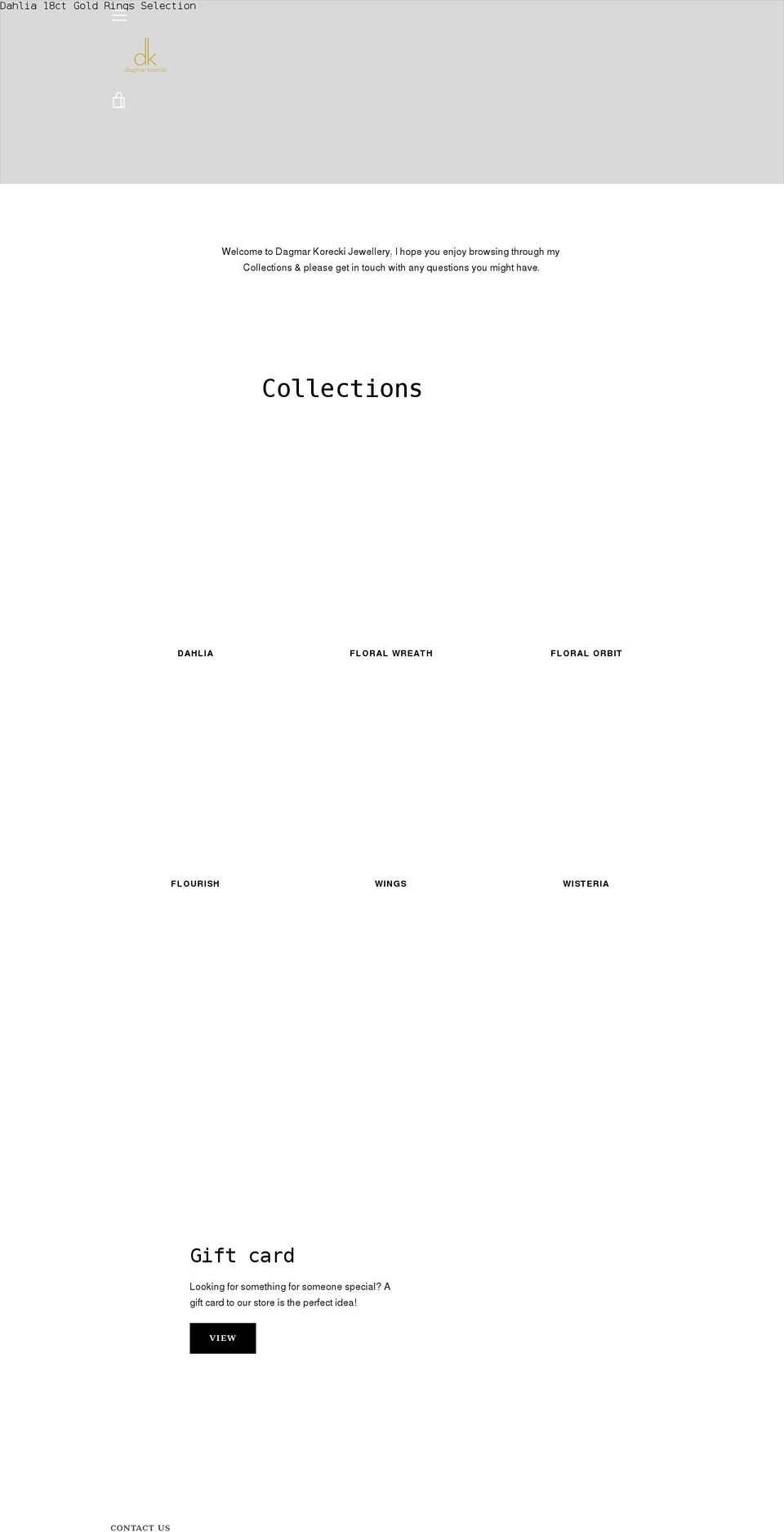 dagmarkorecki.com shopify website screenshot