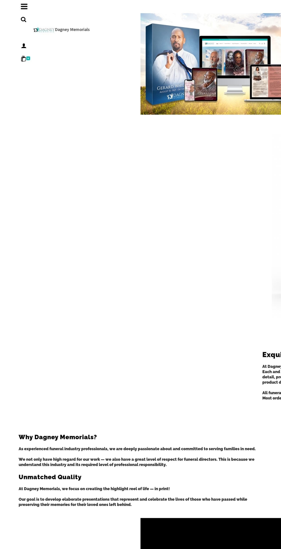dagneymemorials.com — Shopify storefront screenshot