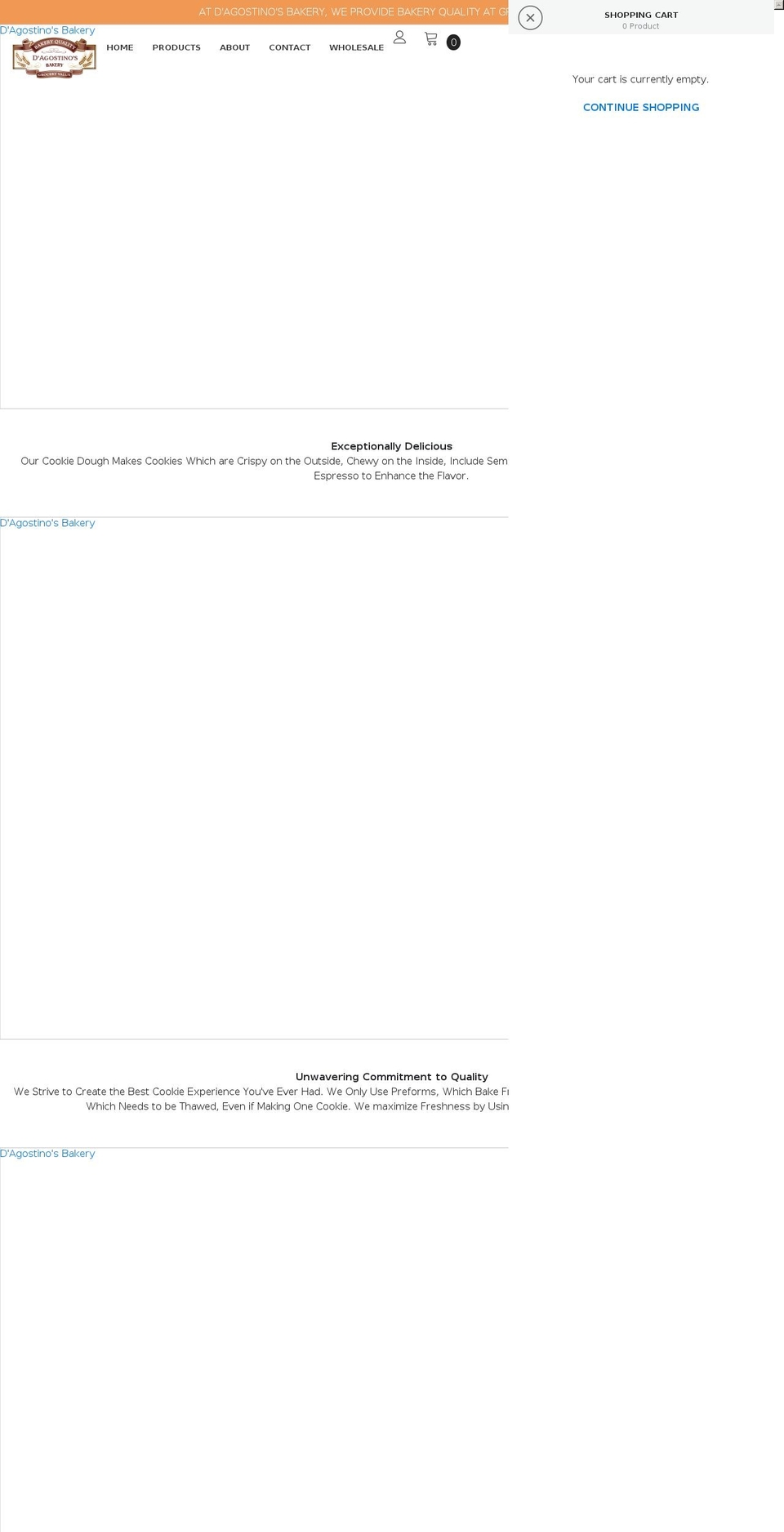 dagostinosbakery.com shopify website screenshot