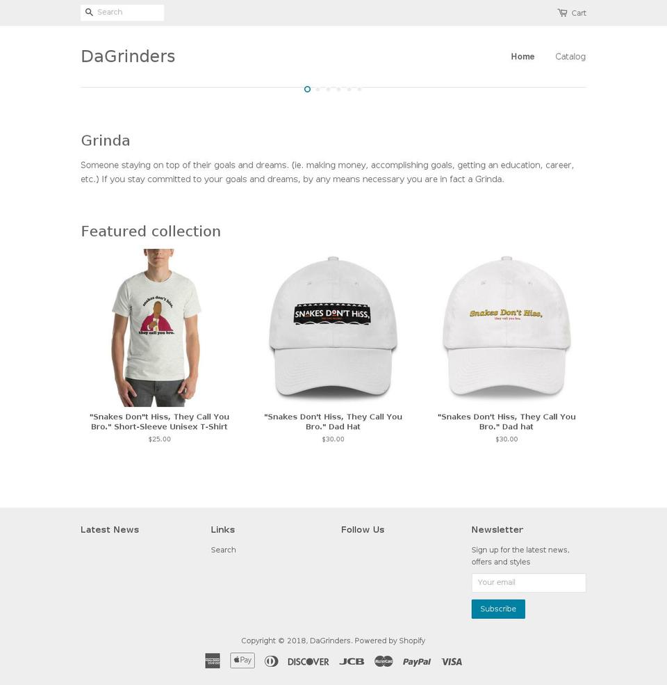dagrinders.com shopify website screenshot