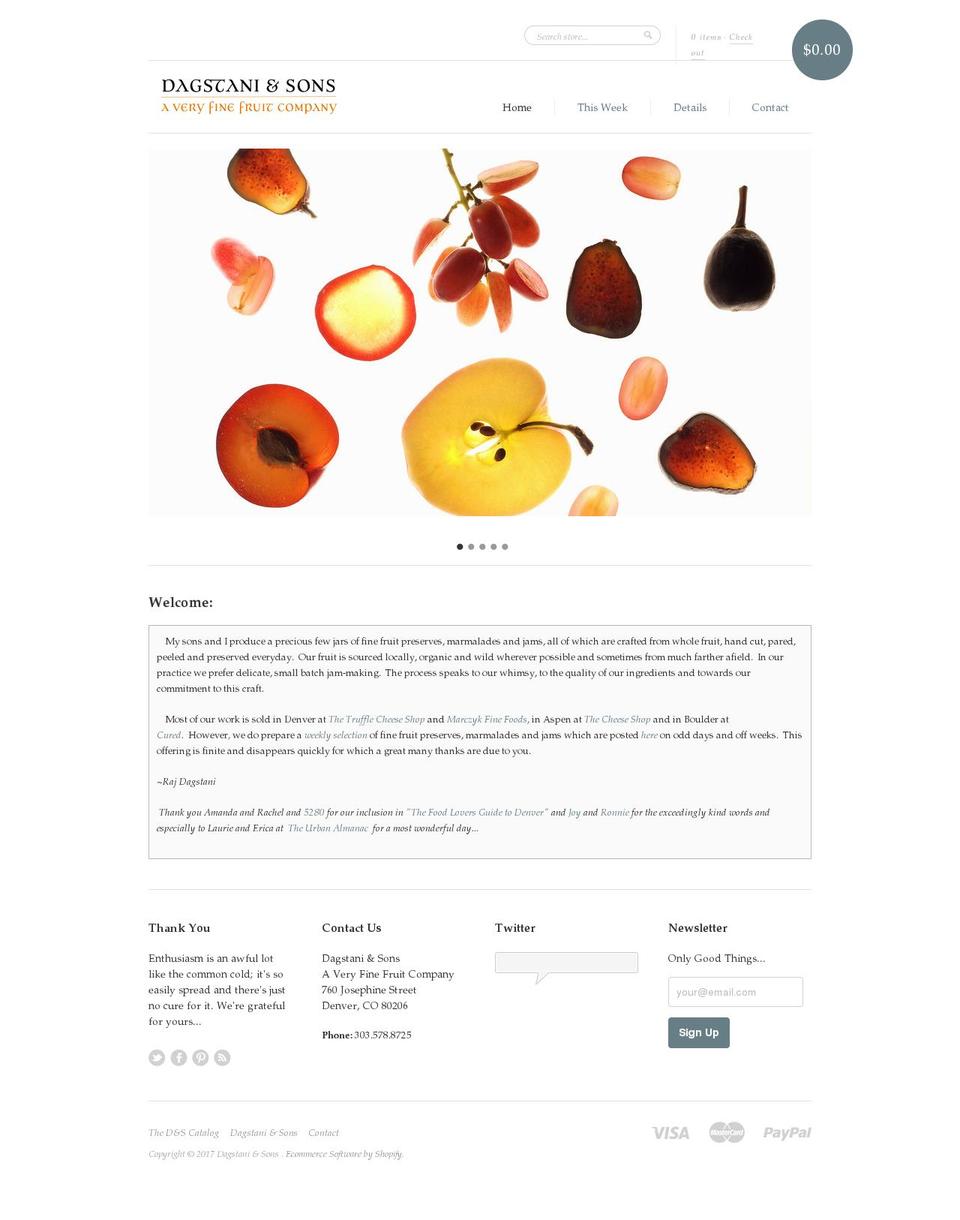 dagstaniandsons.com shopify website screenshot