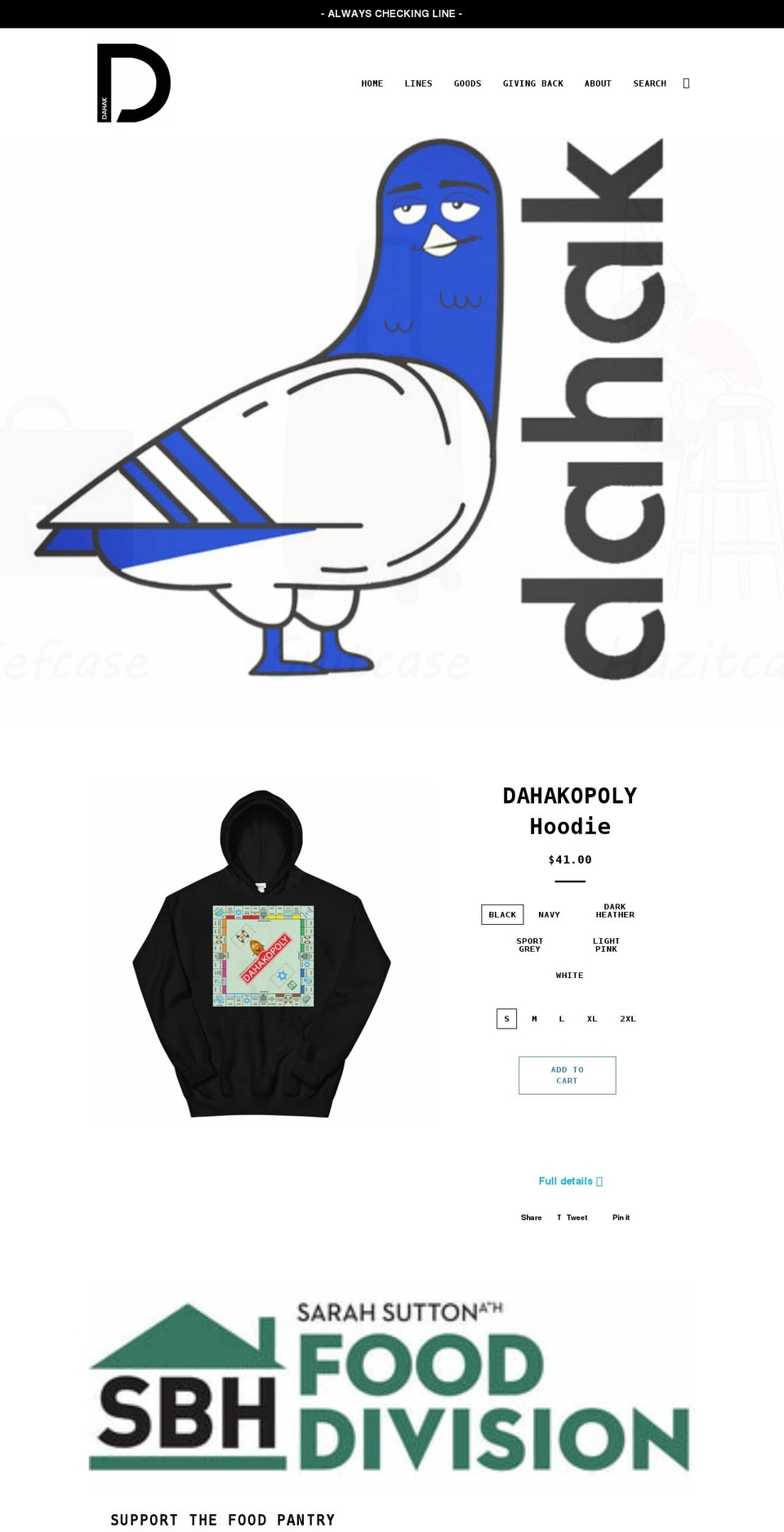 dahakgoods.com shopify website screenshot