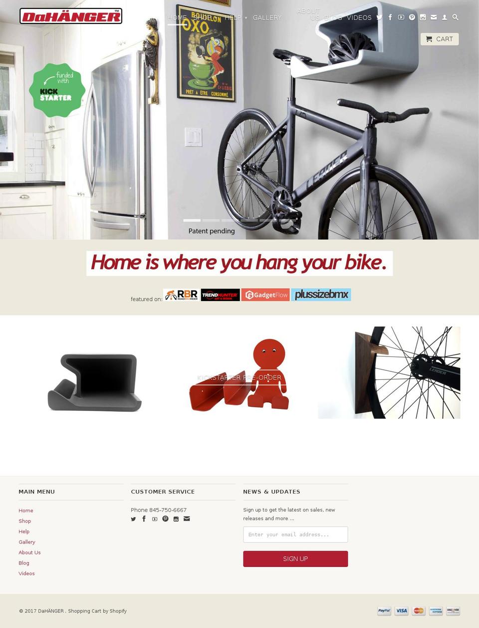 Portland Shopify theme site example dahanger.co
