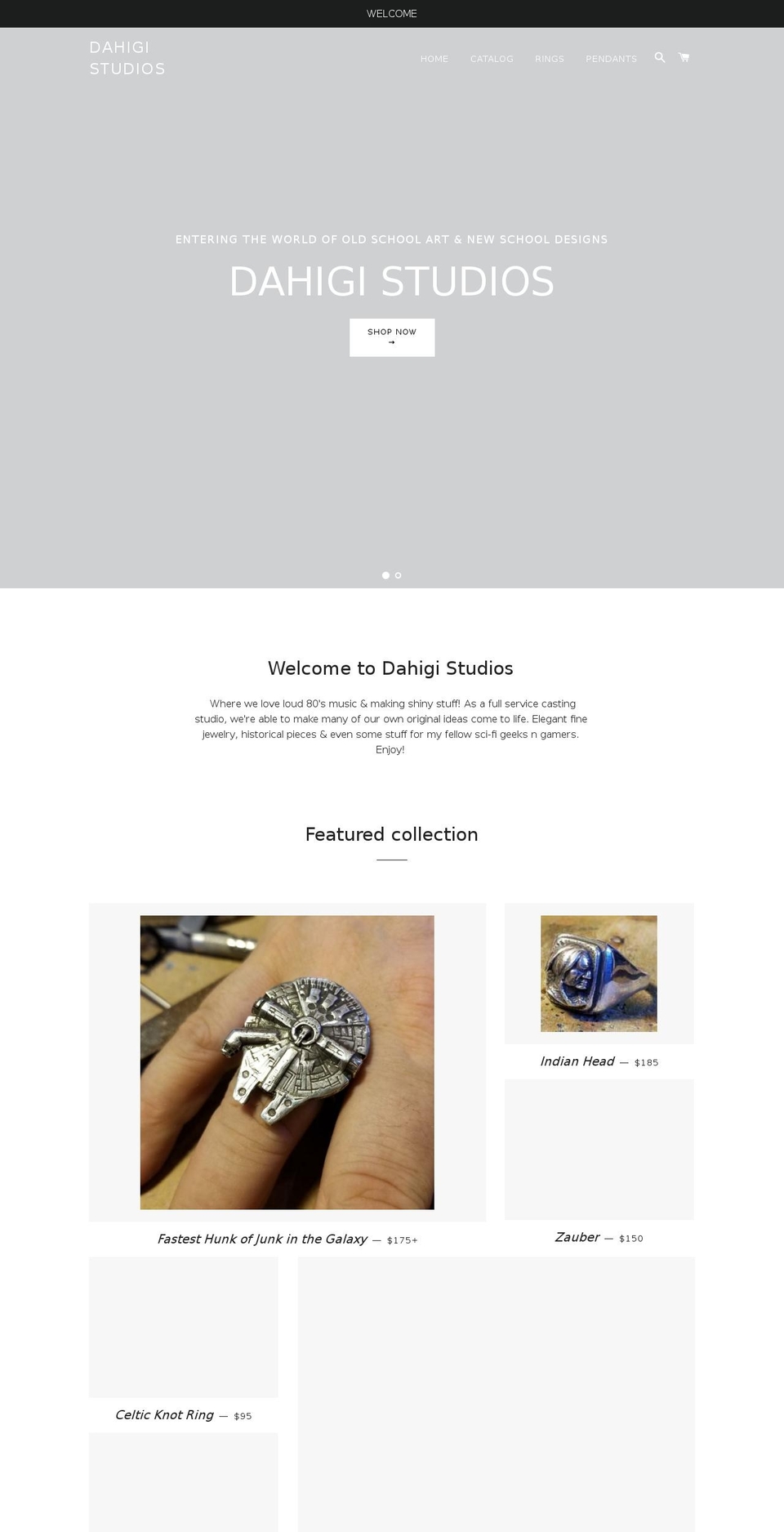 dahigistudios.com — Shopify storefront screenshot