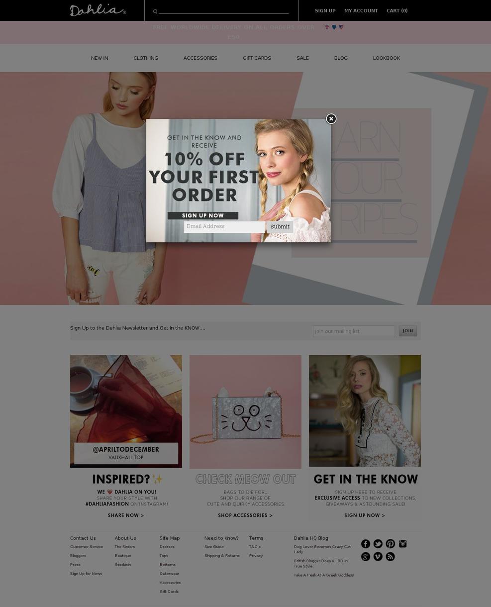 dahliafashion.com shopify website screenshot