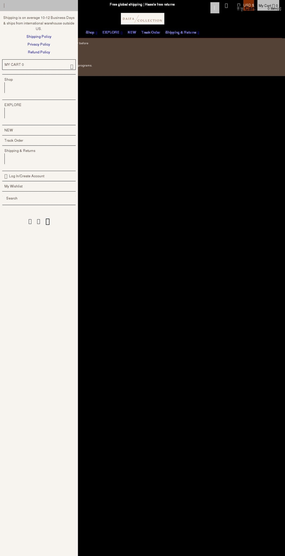 daifacollection.com shopify website screenshot
